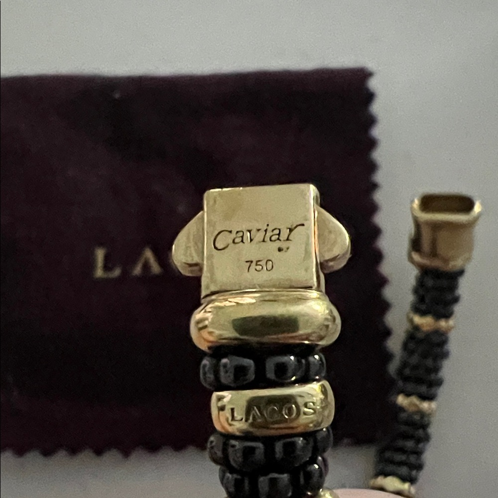 Lagos Black Ceramic and 18k Gold Beaded Bracelet - Picture 6 of 7